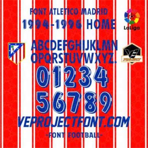 FONT ATLETICO MADRID 1994-1996 HOME